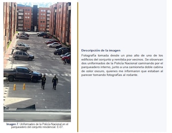 Esta fue una prueba anexada en la denuncia sobre presencia policial en un parqueadero en el que estaba el vehículo del denunciante - crédito Imagen suministrada a Infobae Colombia
