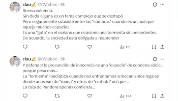 Reacciones de los usuarios de X ante la columna - crédito @CValbec / X