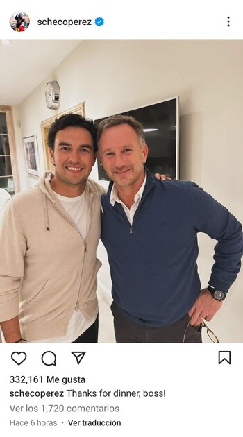 foto de cena con Horner. foto: captura de schecopérez instagram
