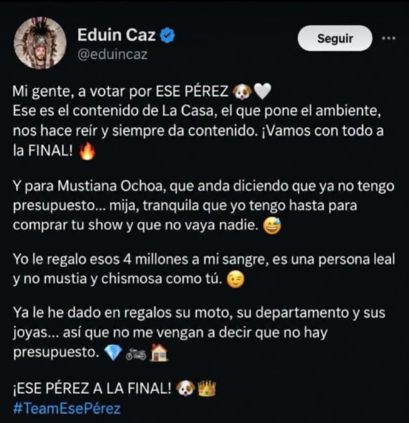 El líder de Grupo Firme marcó distancia de la polémica en redes sociales. (Captura de pantalla )