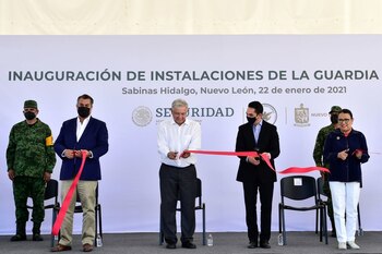 Durante la inauguración de instalaciones