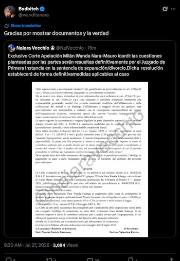 Wanda Nara respondió el contundente posteo de Mauro Icardi por el fallo de la justicia italiana: “Buscá trabajo”