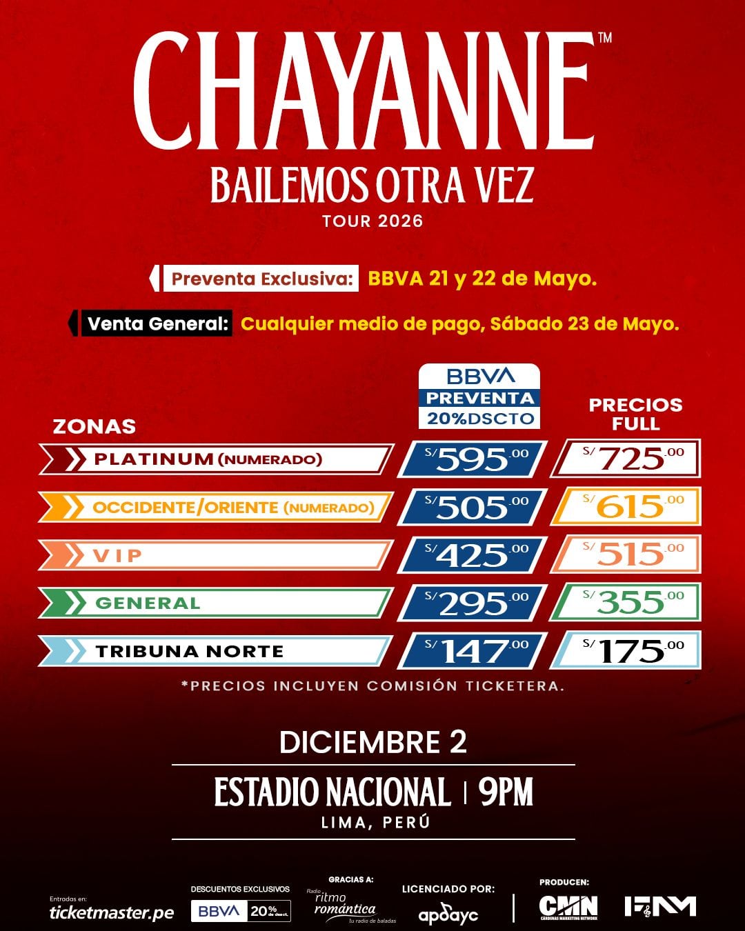 El cantante Chayanne anuncia su concierto en Lima, Perú, como parte de su tour