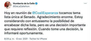 Humberto de La Calle habló