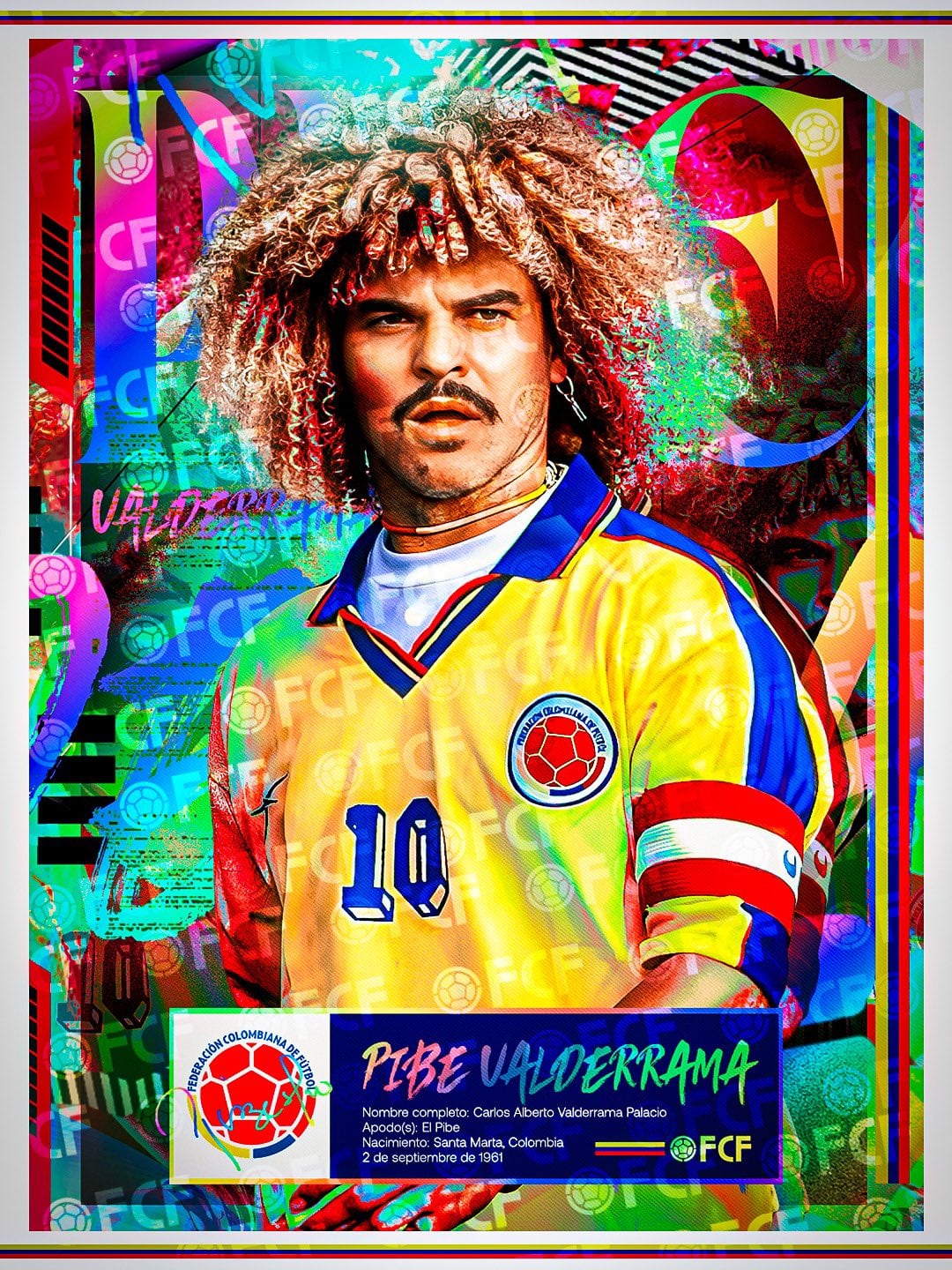 Pieza gráfica de la Federación Colombiana de Fútbol en el cumpleaños de Carlos 'El Pibe' Valderrama - crédito X