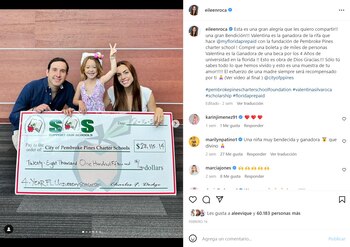 Eileen Roca compartió en sus redes sociales su alegría por ganar una beca de cuatro años en la Universidad de la Florida para su hija Valentina (@eileenroca/Instagram)