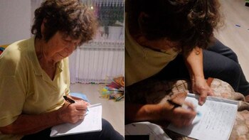 Angela, justo en el momento