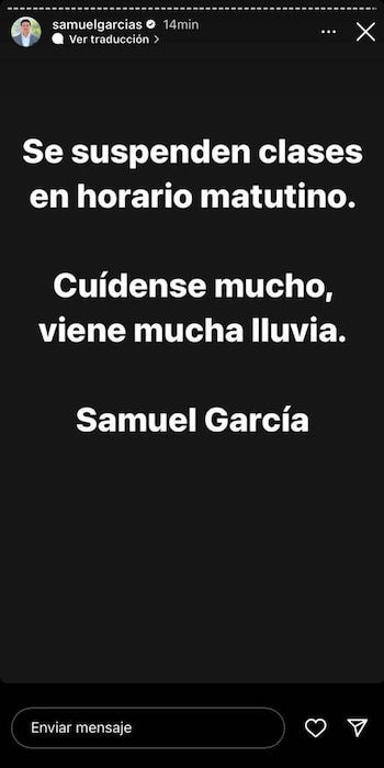 Samuel García anunció suspensión de