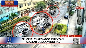 Terrorismo em Callao: um grupo armado apreendeu o carro e abriu fogo contra Conde de Lemos. Captação: TV Panamericana.