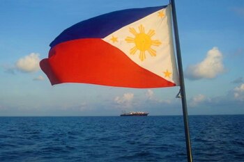 Una bandera filipina en un