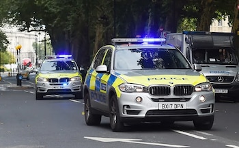Coches de Policía en Gran Bretaña. (Andy Rain/EFE)