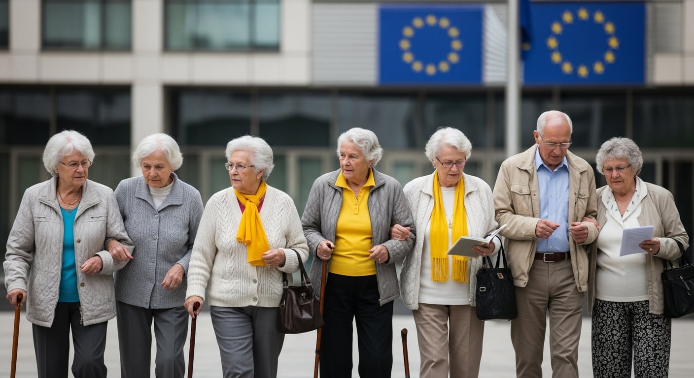 La Comisión Europea proyecta que la población de 80 años o más en la Unión Europea llegará al 13% en 2070, mientras el grupo de 20 a 64 años caerá al 51%. (Imagen Ilustrativa Infobae)