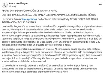 Denuncia en redes sociales sobre