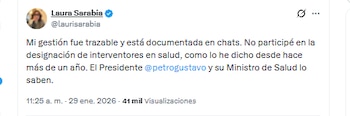 La embajadora Laura Sarabia defendió