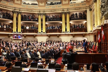 28/07/2026 El Rey Felipe VI, durante la toma de posesión de la recién electa presidenta de Perú, Keiko Fujimori, a 28 de julio de 2026, en Lima (Perú). Keiko Fujimori fue electa como presidenta de Perú en las elecciones presidenciales tras ganar en segunda vuelta a su rival Roberto Sánchez el pasado 7 de junio.
ECONOMIA
Casa de S.M. el Rey