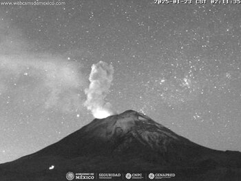 Monitoreo del Popocatépetl este 23