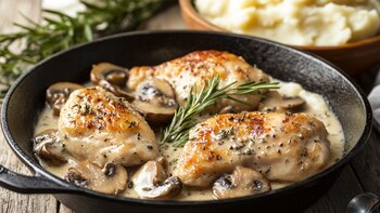Pollo con champiñones, una receta clásica y fácil de preparar
