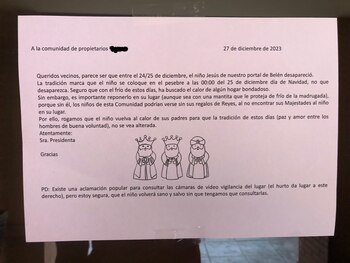 La nota por la desaparición