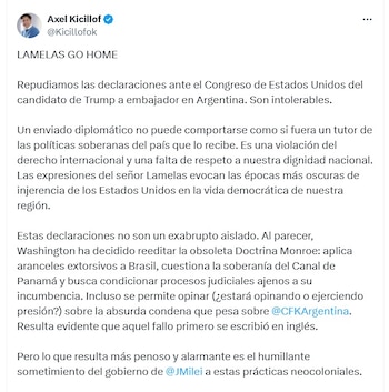 Las declaraciones de Axel Kicillof