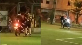 Los sindicados permanecieron durante varios minutos dentro de la cancha- crédito @PasaenBogota/X