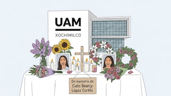 Colocan ofrenda en la UAM Xochimilco en honor a Cielo López, joven estudiante presuntamente asesinada por su pareja