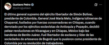 Gustavo Petro crédito @petrogustavo/X