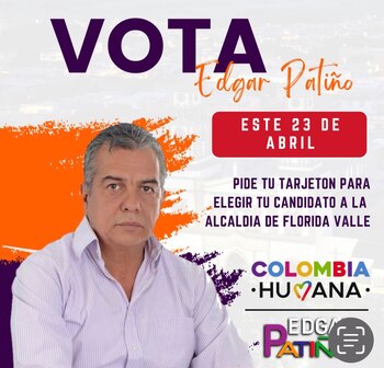 Afiche publicitario de Edgar Patiño,