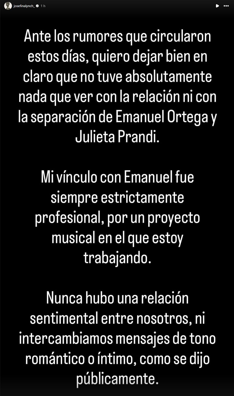 Lynch expresó su tristeza por verse involucrada en el conflicto y pidió respeto para la vida privada de los implicados (Instagram)