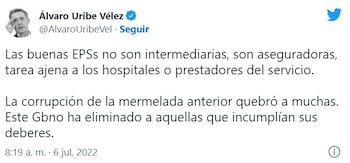 Trino de Álvaro Uribe en