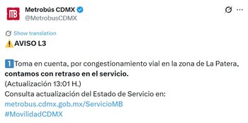 Avance en tiempo real de las diversas líneas de la red de transporte público capitalino.