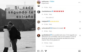 La Gorda Fabiola comenta la publicación de Gineth Fuentes sobre el tercer aniversario de muerte de Jota Mario Valencia. Foto: Instagram