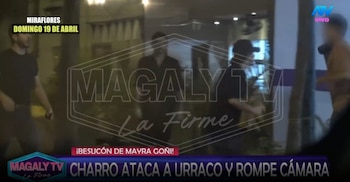 Actor Rodrigo Brand agrede a prensa de Magaly TV tras ampay con Mayra Goñi. Captura: Magaly Tv La Firme.