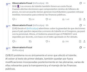 El Observatorio Fiscal de la Universidad Javeriana apuntó que los errores de trámite también tienen un costo fiscal - crédito @OfiscalPUJ/X