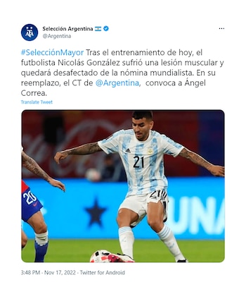 nico gonzalez desafectado mundial qatar angel correa