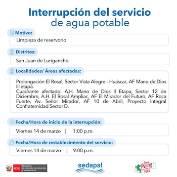 Zonas afectadas en SJL. |