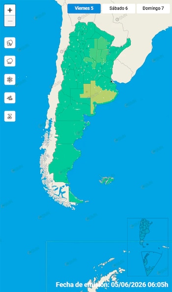 Clima Argentina viernes 5 de junio