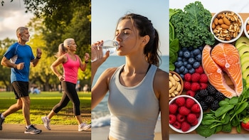 El ejercicio regular, la hidratación