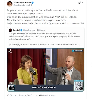 Malena Galmarini recordó la salida de Martín Guzmán del gobierno de Alberto Fernández