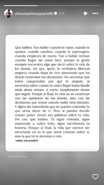 El posteo de Martínez Quarta