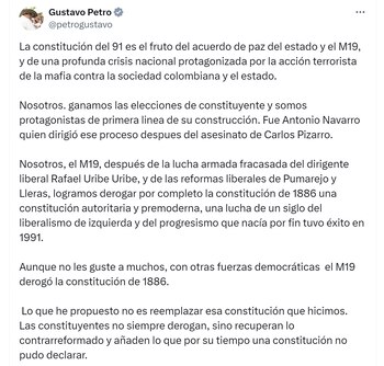 El presidente Gustavo Petro reitera