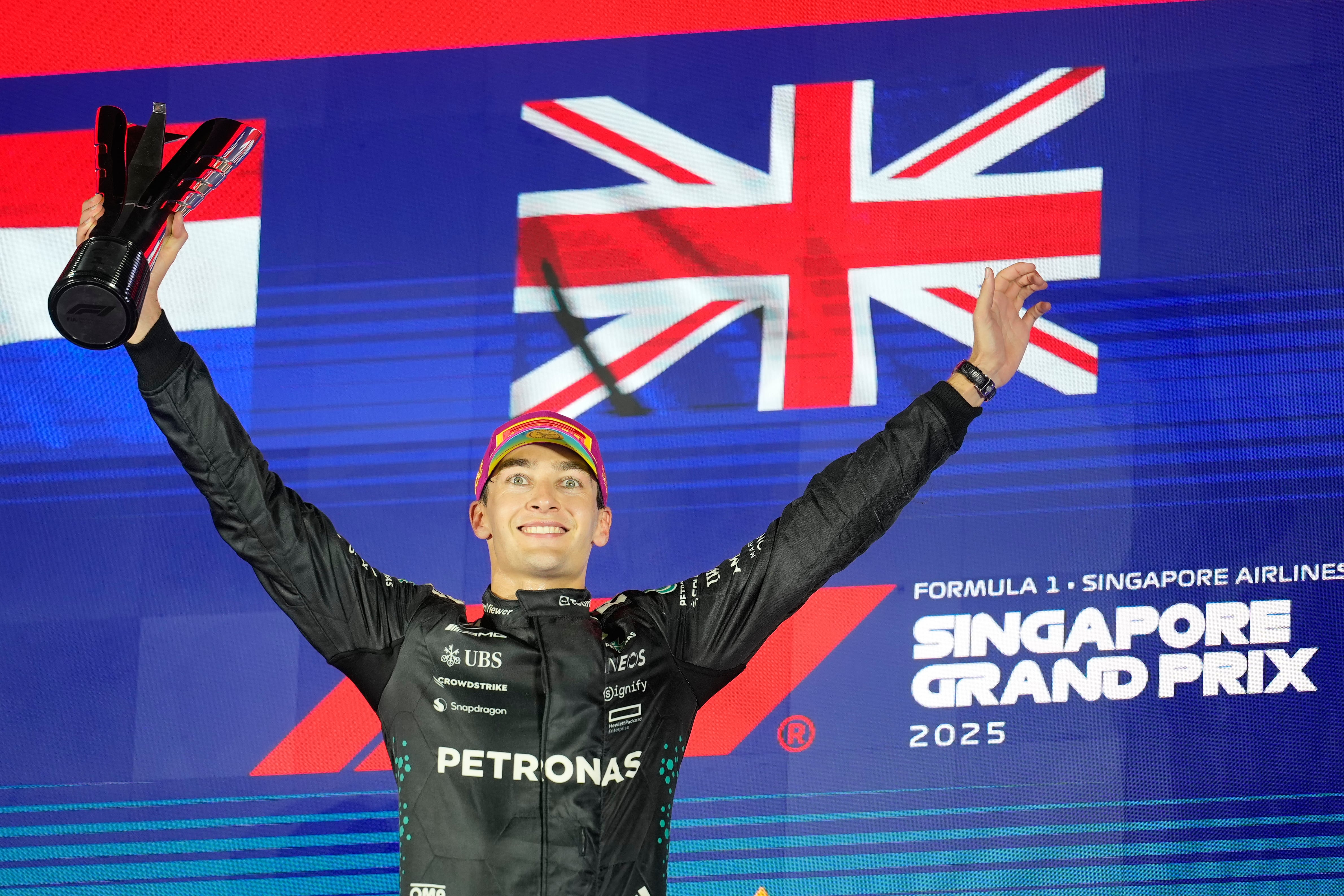 George Russell ganó los GP de Canadá y Singapur en 2025 (Crédito: AP/Vincent Thian)