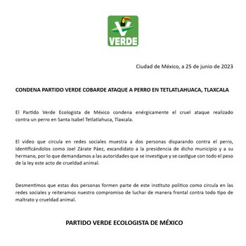 Partido Verde se deslindó de
