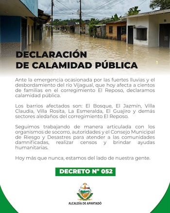 Las autoridades trabajan por atender la emergencia - crédito Alcaldía de Apartadó / X