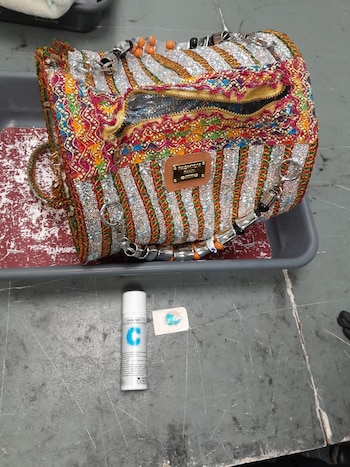 El bolso donde llevaba la