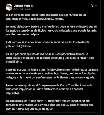 Gustavo Petro - crédito @petrogustavo/X
