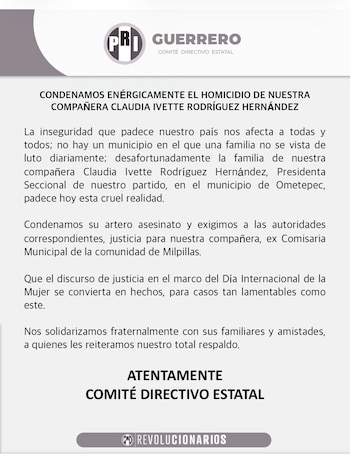 Comunicado del PRI tras el