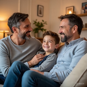 Según psicóloga la clave en la formación infantil está en el apoyo y la presencia y no en la orientación sexual de los padres - crédito Imagen creada por la IA