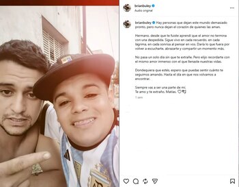El posteo de Brian Buley por la muerte de su hermano