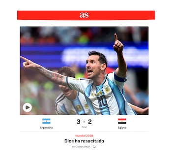 Así tituló el diario AS de España