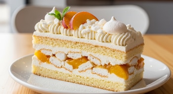 Cada porción de postre chajá